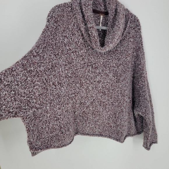 Free People Women's Size Small BFF Sweater Purple Cowl Neck Oversized - Picture 7 of 11